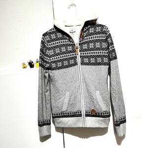 Sweater hoodie jacket bohemian wool blend:Box X: